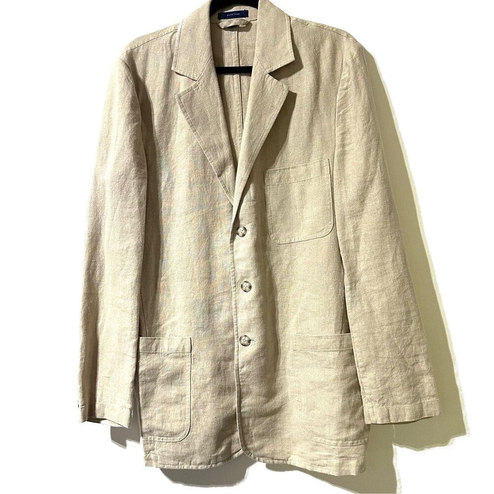Grant Thomas Blazer Men's Beige Pure Linen Blazer Jacket Size S Sports Coat